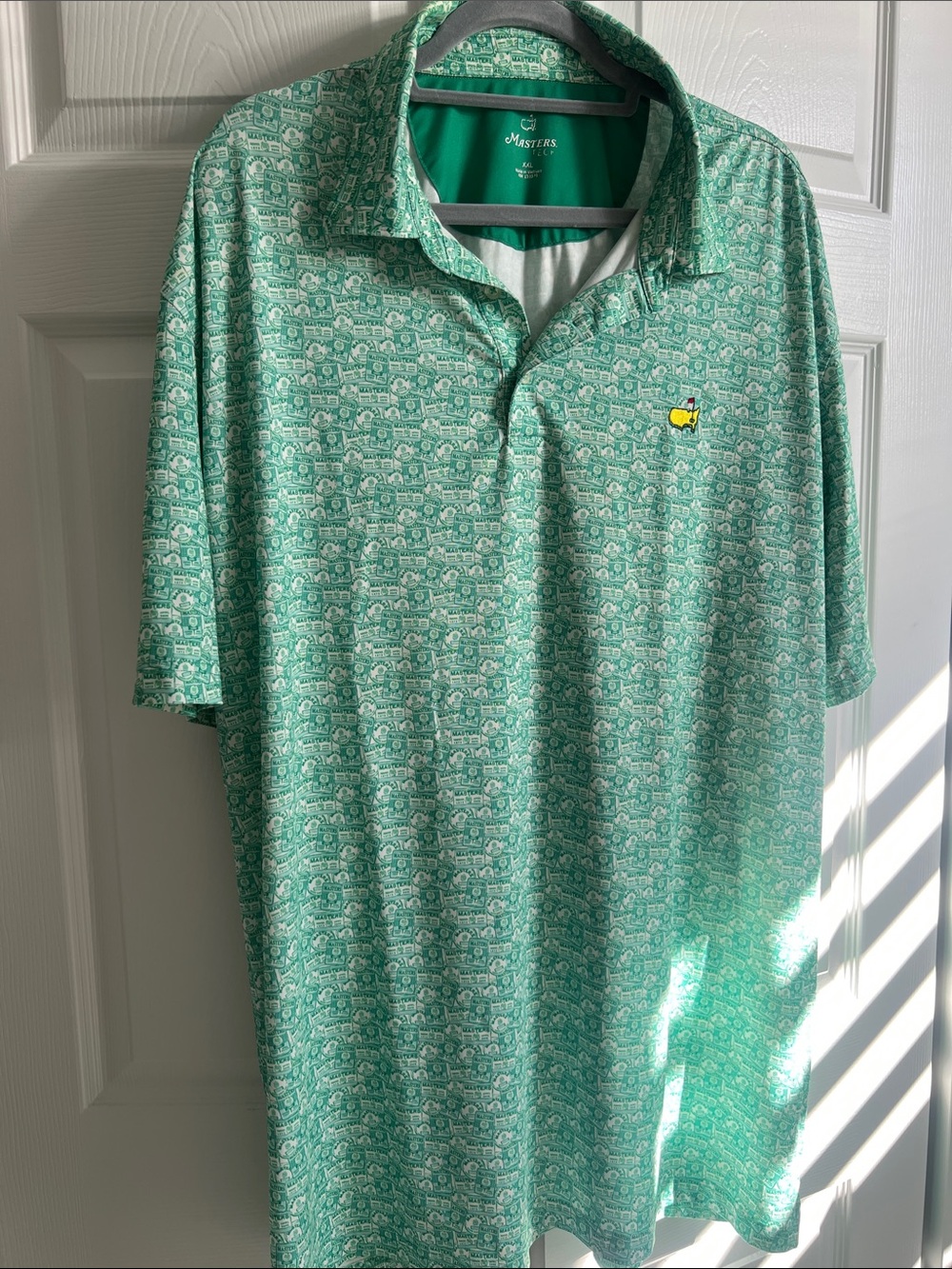 Masters Mint Green Printed Polo with Yellow Logo